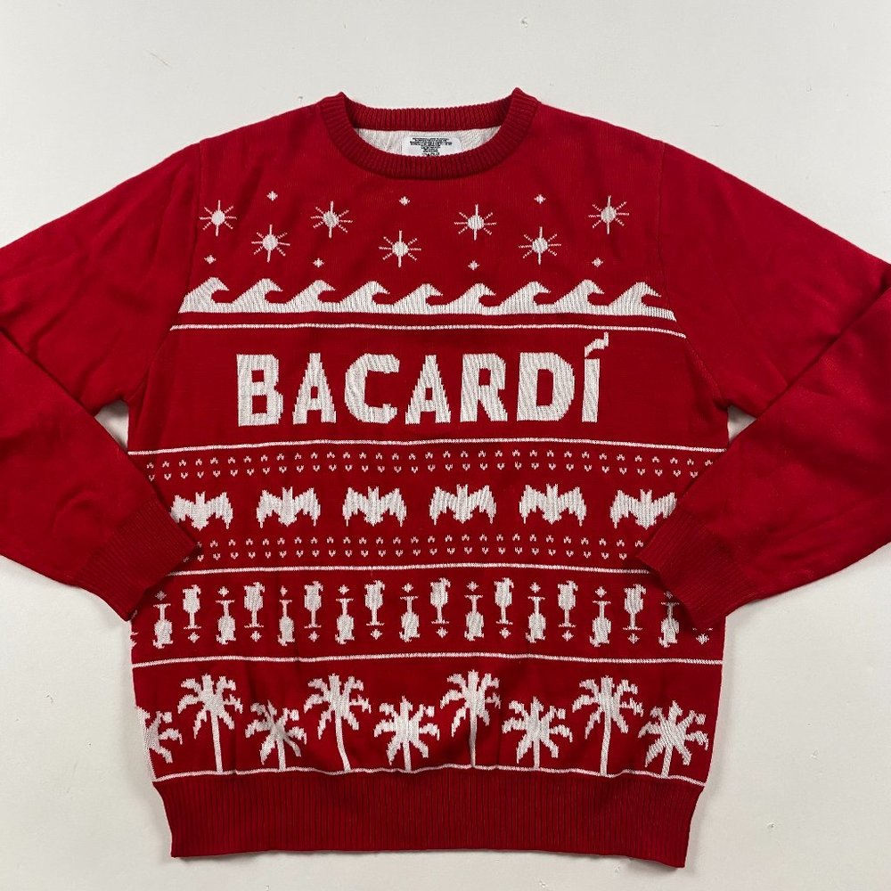 Bacardi Rum Ugly Christmas Sweater Adult Medium Men's Women's Holiday Acrylic